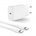 Kiirlaadija - Apple - iPhone 16/15 - 20W - USB-C kaabel 2m - Turvakaitse valge