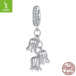 K&auml;okella ripats S925 Sterling H&otilde;be Lillehelmed Premium K&auml;ev&otilde;ru Helmed Aksessuaarid Kaelakee DIY