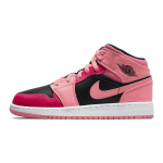 Air Jordan 1 Mid GS Coral Chalk Laste tossud Pink Rush-Pink Black 554725-662 40
