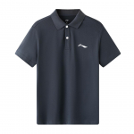 Li Ning Logoprindiga &Uuml;hev&auml;rviline Hingav Vabaaja Polos&auml;rk Meestele Polos&auml;rgid Tumehall APLT137-3 4XL