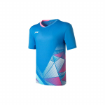Li Ning Sulgpalli Seeria V&auml;rviplokk Hingav Spordi L&uuml;hikeste Varrukatega T-s&auml;rk Unisex Topid Sinine AAYU129-4 3XL