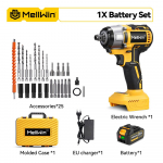 MELLWIN 520N.M Harjadeta Elektriline Mutrikeeraja 3-IN-1 Juhtmevaba L&ouml;&ouml;kmutrikeeraja Elektriline Kruvikeeraja Puur Masinale Makita 18V Aku N&otilde;el 1 Battery-Set A
