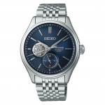 SEIKO Presage Klassikaline seeria Open Heart Mehaaniline 3-p&auml;evase v&otilde;imsusreserviga Meeste k&auml;ekell SPB527J1 sinine