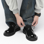 &Auml;rieliit Derby kingad Lakknahast L&auml;ikivad Vabaaja V&auml;ikesed Nahast Kingad Meeste Platvorm Trendikad Briti Pidulikud &Auml;ri Commuter Kingad 38 must