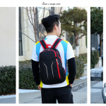 Outdoor color patchwork backpack folding lightweight hiking cycling waterproof backpack One Size punane