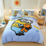 Multikas Minion Voodipesu Komplekt, Poisi ja T&uuml;druku Tekikott Padjap&uuml;&uuml;r Kingitus, Kodu Magamistoa Tekikott Komplekt Suur King Size 260x240cm 135x200cm