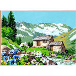 Antiikne kanvas L'alpage fleuri 45x60cm