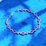 Punane korund Ehted K&auml;ev&otilde;ru Naiste Kerge Luksus Peen Kultiveeritud Rubiin K&auml;ev&otilde;ru Trend K&auml;e Ehted copper gold-plated.