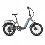 JOBOBIKE ROMER - 250 W - 48 V - 15 Ah - V&eacute;lo &eacute;lectrique pliable - Vitesse maximale 25 km/h - 20 &times; 3,0 pouces - Gris hall