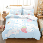 Sanrio Animatsioon Cinnamoroll Padjap&uuml;&uuml;r Voodipesukomplekt Multikas Laste Magamistuba T&auml;iskasvanu Kahekohaline Mugav Voodi T&auml;is Twin King Size 135X200cm-2pcs