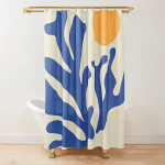 Abstraktne Matisse Lillet&ouml;&ouml;riist Du&scaron;ikardin Moodne Geomeetriline Lihtne Esteetiline Pastell Boho Trendikas Vannitoakardin Kaunistus Konksudega W90xH180cm