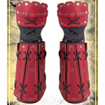 Keskaegne Samurai Nahast Armor Bracer Pikad Kindad Meeste Cosplay Knight Gauntlet Paelad Randmepael Steampunk Aksessuaarid Vambraksid must