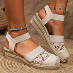 Uued Naiste Kiilkontsaga Espadrillid Suletud Varba Slingback Platvormkingad Punutud Espadrille Pahkluurihmaga K&otilde;rge Kontsaga Sandaalid 43 beež