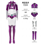 Anime Teen Titan Starfire Seksikas Spandex Zentai &Uuml;likond Lilla Naiste Halloweeni Cosplay Kost&uuml;&uuml;m Seksikas Lilla Bodysuit Naisele XS punane