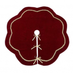 J&otilde;ulupuu seelik Sametine Karvane Kammkarbi kujuline Puuseelik Kuldse Pitsiga Kaunistusega Rustikaalseks J&otilde;ulu P&uuml;hade Kodu Sisepeo Dekoratsiooniks L punane