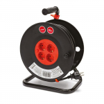 Elektrilise kaabli rull - Velamp - 4 Schuko pistikupesa - 40m - Termiline kaitsel&uuml;liti - Lastekaitse