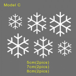6pcs Snowflake Car Sticker PVC Reflective Funny Auto Window Glass Body Decor Christmas Anti scratch Decoration Accessories For style C