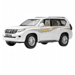 1/24 Toyota Land Cruiser Prado MAASTUR Sulamist Mudelauto M&auml;nguasi Die-cast Metallvalu Heli ja Valgusega Auto M&auml;nguasjad Lastele S&otilde;iduk valge