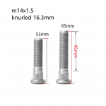 53mm/65mm knurl 16.3mm M14x1.5 Wheel Studs for Lexus LS460 LX470 LX570 Toyota Tundra TOYOTA LAND CRUISER 909483/909477 M14x1.5