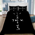 R&auml;ppar T-Travis Scott Jack Voodipesukomplekt R&auml;ppar Tekikate Padjap&uuml;&uuml;r T&auml;iskasvanud Poiss T&uuml;druk Magamistoa Kaunistus Lapsed &Uuml;hekohaline Kahekohaline 155x220cm 3pcs