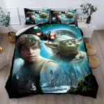 Voodipesu Komplekt Anime Yoda Beebi Kahekohaline Kahekohaline T&auml;is Kuninganna Kuningas Lapsed Voodipesu Tekikott Padjap&uuml;&uuml;r Kaunistus J&otilde;ulukingitused EU Single(135*200cm)3pcs