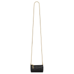 Saint Laurent Ysl Sade seeria mikro lambanahast tepitud silindrikujuline kott naiste &otilde;lakott must pronks 796296-AAAJU-1000 Box(Basic Set+Box)