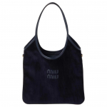 Miu Miu Ivy Sametkangas Segamaterjalist K&auml;sikott Naiste K&auml;sikotid Tumesinine 5BG231_2F81_F0124_V_MLN Basic Set (Bag+Dust Bag)