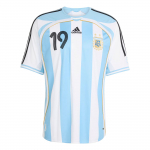 Adidas Performance Argentiina kodus&auml;rk 2006 Messi Retro &Uuml;mmarguse kaelusega Triibuline L&uuml;hikeste varrukatega Jalgpallis&auml;rk Meeste s&auml;rgid JN3708 XL