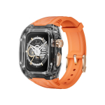 L&auml;bipaistev modifikatsioonikomplekt Apple Watch Ultra 3 2 49mm Seeria 11 10 46mm 42mm jaoks PC+TPU rihm Iwatch 9 8 7 45 41mm 40 44mm jaoks for Ultra 3 2 1 49mm orange