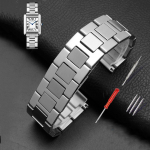 K&auml;epael Cartier TANk SOLO seeriale Originaalversioon T&auml;isterasest kellaketi tarvikud Tasane liides 16 17.5 20 22mm 16mm h&otilde;be