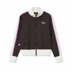 FILA Original Classic Basic Triibuline Lukuga Seisukrae Kootud Pikkade Varrukate Jakk Naiste jakid F11W619508F-BN M