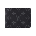 LOUIS VUITTON Peen Klassikaline Vana Lillemuster Eclipse Kompaktne ja &Otilde;huke 8 Kaardipesa 1 Paberirahasahtliga Kaardikott Rahakott V&auml;ike Meeste Must Basic set bag（bag） must