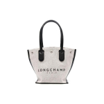 Longchamp Essential 18 Logotr&uuml;kiga Kl&otilde;pskinnitusega L&otilde;uendist ja Vasikanahast T&otilde;mblukuga K&auml;ekott Naiste T&otilde;mblukuga K&auml;ekotid Beež 10194HSG037 Beige