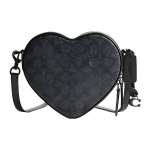 Coach Heart 19 Klassikaline logo T&otilde;mblukuga Sulgemine Kaardipesa PVC Ja Nahk S&uuml;damekujuline Kott Naiste &Otilde;lakott S&uuml;simust Must CQ767-MWO1U Basic Set (Bag+Dust Bag)