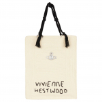 Vivienne Westwood Mabel Tikitud Kirjamustriga Totesell Koti Naiste Totesellid Valge 4D010005UK004WCREAM Basic Set (Bag+Dust Bag)