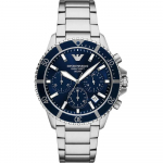 Emporio Armani World Explorer Sinine Roostevabast Terasest H&otilde;bedane Meeste Kvarts Kronograaf AR11681 sinine