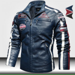Vana mootorratturi jakk Meeste Mood Uus Biker Nahkjakk Meeste Tikand Bomber Mantel Talve Fliis Pu Mantel M
