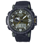 CASIO 100m veekindel p&auml;ikesetoitega liikumine L&otilde;uendirihmaga k&auml;ekell Meeste kellad Roheline sihverplaat PRG-601YB-3 Green Dial gray