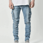Uued teksad meeste k&uuml;ljetasku v&auml;ikese s&auml;&auml;rega kitsad teksad, meeste 4XL must