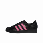 Adidas Originals SUPERSTAR Slip Resistant, Abrasion Resistant, Lightweight Low top Skateboard Shoes Unisex Black Pink EG4959(Team133-) 35⅔