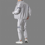 Meeste dressipluusid Vabaaja Jooksudressid Kapuutsiga Spordijakid ja P&uuml;ksid 2-osalised Komplektid Triibuline Hip Hop Jooksmine Spordidress M