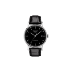 Tissot Le Locle Automaatne Mehaaniline Liikumine Kolm Osutit Kuup&auml;evan&auml;idik Minimalistlik K&auml;ekell Meeste kellad Must Teras Nahk T109.407.16.051.00 Regular Watch Box,Black Dial