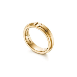 Tiffany & Co. Tiffany T seeria kitsas logoga kiri graveeritud s&otilde;rmus Unisex s&otilde;rmused Kuldne GRP09675 6.5