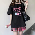VAYLA Naiste Kawaii &Otilde;lalt V&auml;ljas T-s&auml;rk Harajuku Magus T&uuml;druk Valged Topid Y2k Esteetika Armas Graafiline T-s&auml;rk Jaapani Moods&auml;rk L must