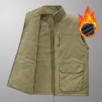 Talvine uus fliisvoodriga paksendatud kahepoolne fliisist vest Outdoor Tooling lahtine suures suuruses mitme taskuga vest meestele M khaki