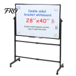 Magnetiline p&uuml;stine mobiilne molbertitahvel, ratastel kuivtahvel, 40 x 28 tolli suur valge tahvel, k&otilde;rgust reguleeritav, kahepoolne, valge, alusega 70x100 cm must