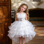 Uus T&uuml;drukute Palli- ja T&uuml;llkleit Koos Looriga Organza Printsessi Pulmapeo Kleit 130cm gray