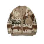 Vintage kampsun &Uuml;legabariidiline kampsun Meeste pullover Hip Hop t&auml;navariided L&otilde;tv kootud riietus Harajuku Multikas kootud kampsun Mees M