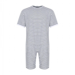 Unisex Kohanduv Jumpsuit Tagak&uuml;ljel T&otilde;mblukk Jalgevahel T&otilde;mblukk L&uuml;hikeste Varrukatega Triibuline Bodysuit Eakate Erivajadustega Hooldus S hall