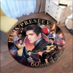 Elvis Presley: 60 Aastat Rekordil M&auml;lestusm&uuml;nt&Uuml;mmargune libisemiskindel toolimatt toolimatt kontori jaoks Vaibad kontori sisekujunduseks Kingitus s&otilde;brap&auml;evaks Mo 100cm by 100cm